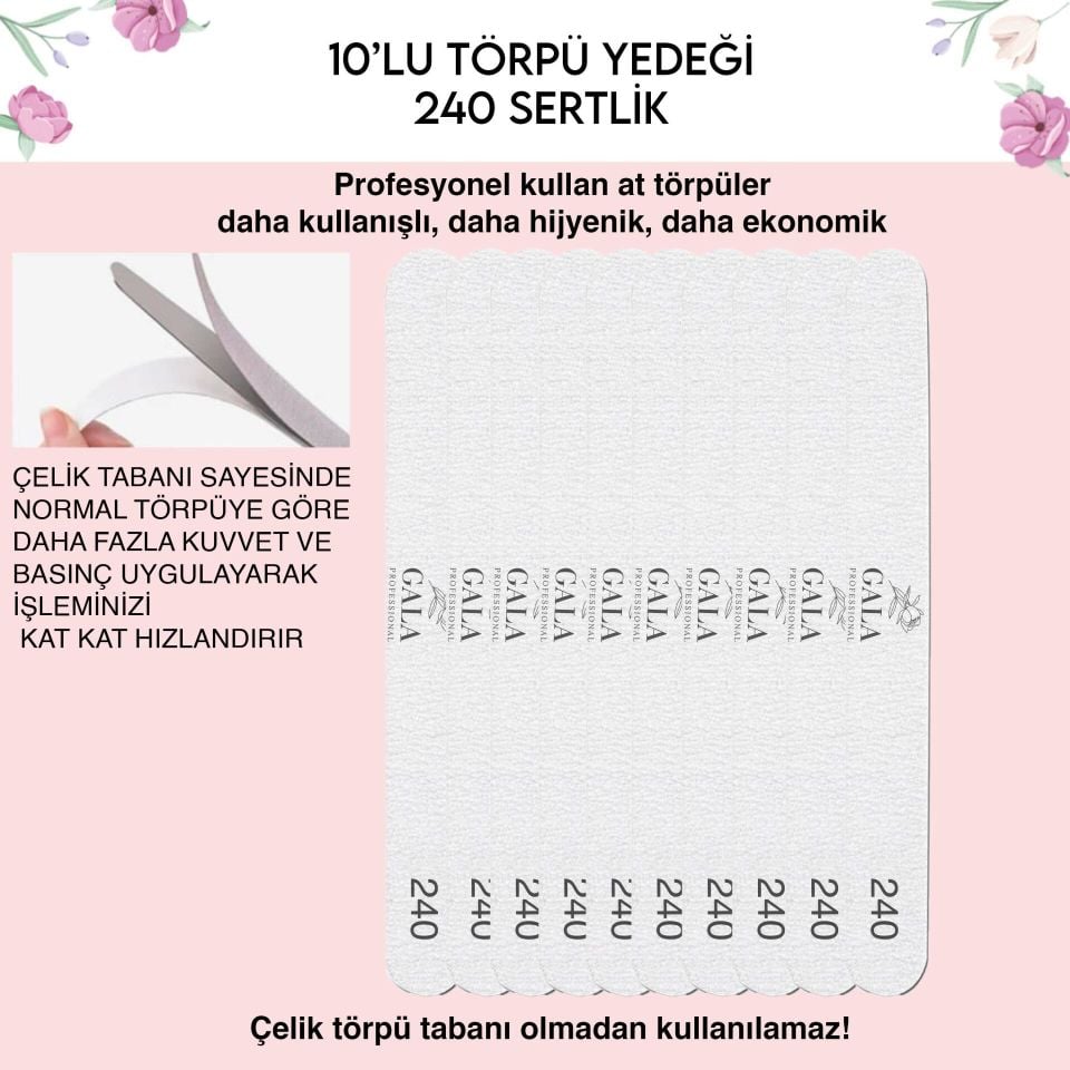 10 LU YEDEK TÖRPÜ - DÜZ MODEL UYUMLU - 240 SERTLİK
