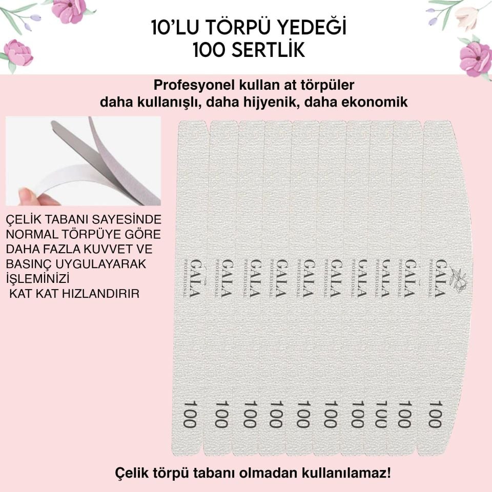 10 LU YEDEK TÖRPÜ - KIVRIMLI MODEL UYUMLU - 100 SERTLİK