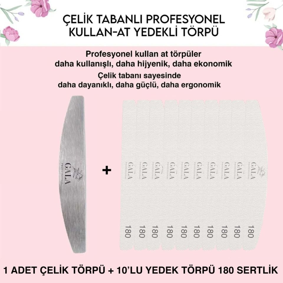 KIVRIMLI ÇELİK TABAN + 10 LU YEDEK (180 SERTLİK)