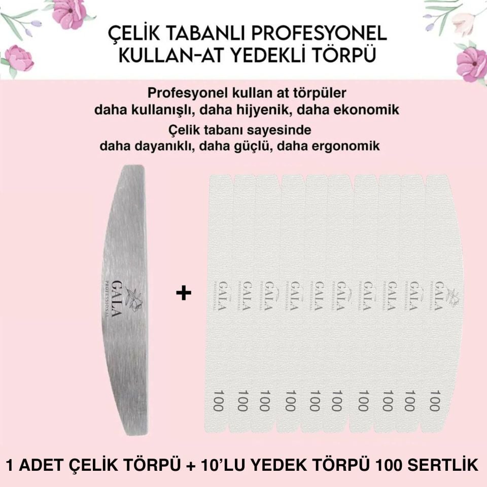 KIVRIMLI ÇELİK TABAN + 10 LU YEDEK (100 SERTLİK)