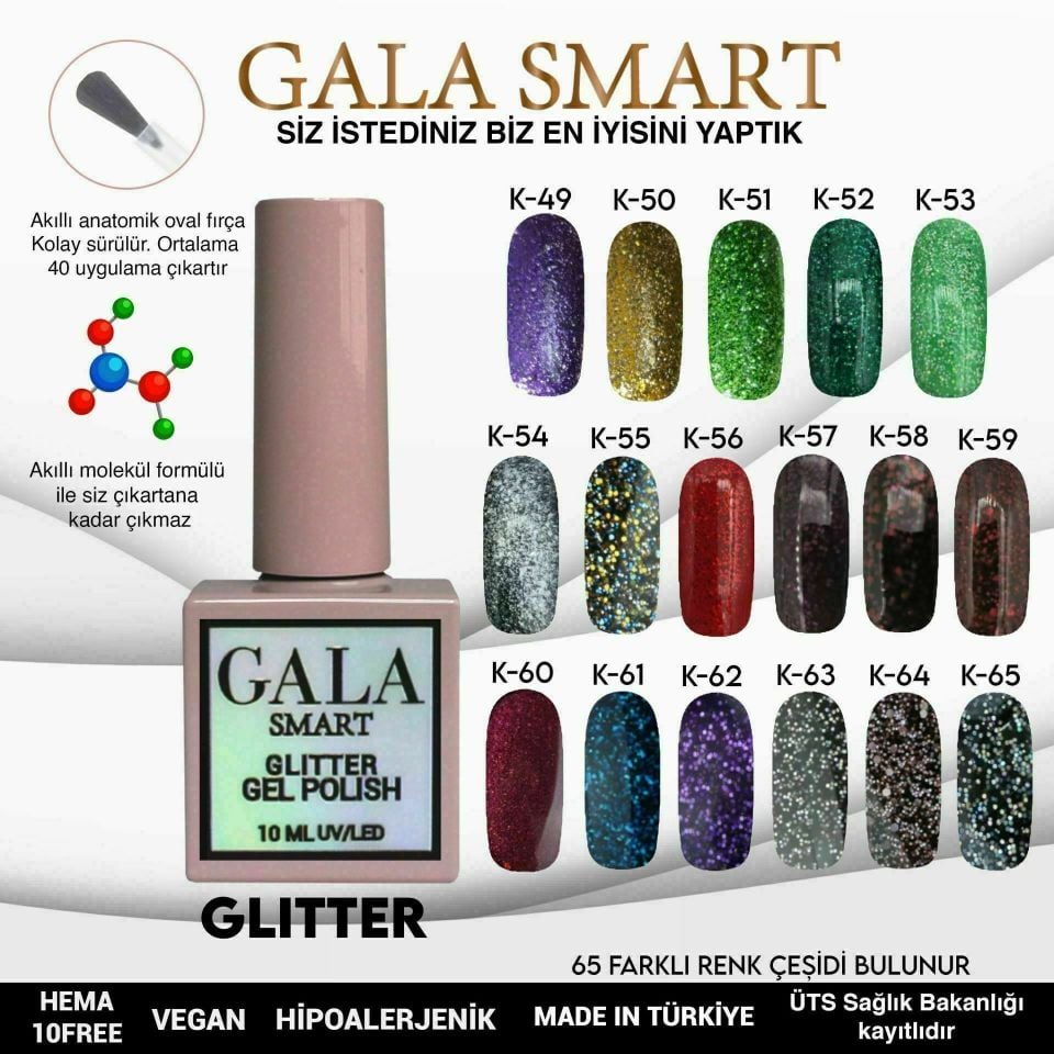 GALA GLITTER KALICI OJE 10ml K50