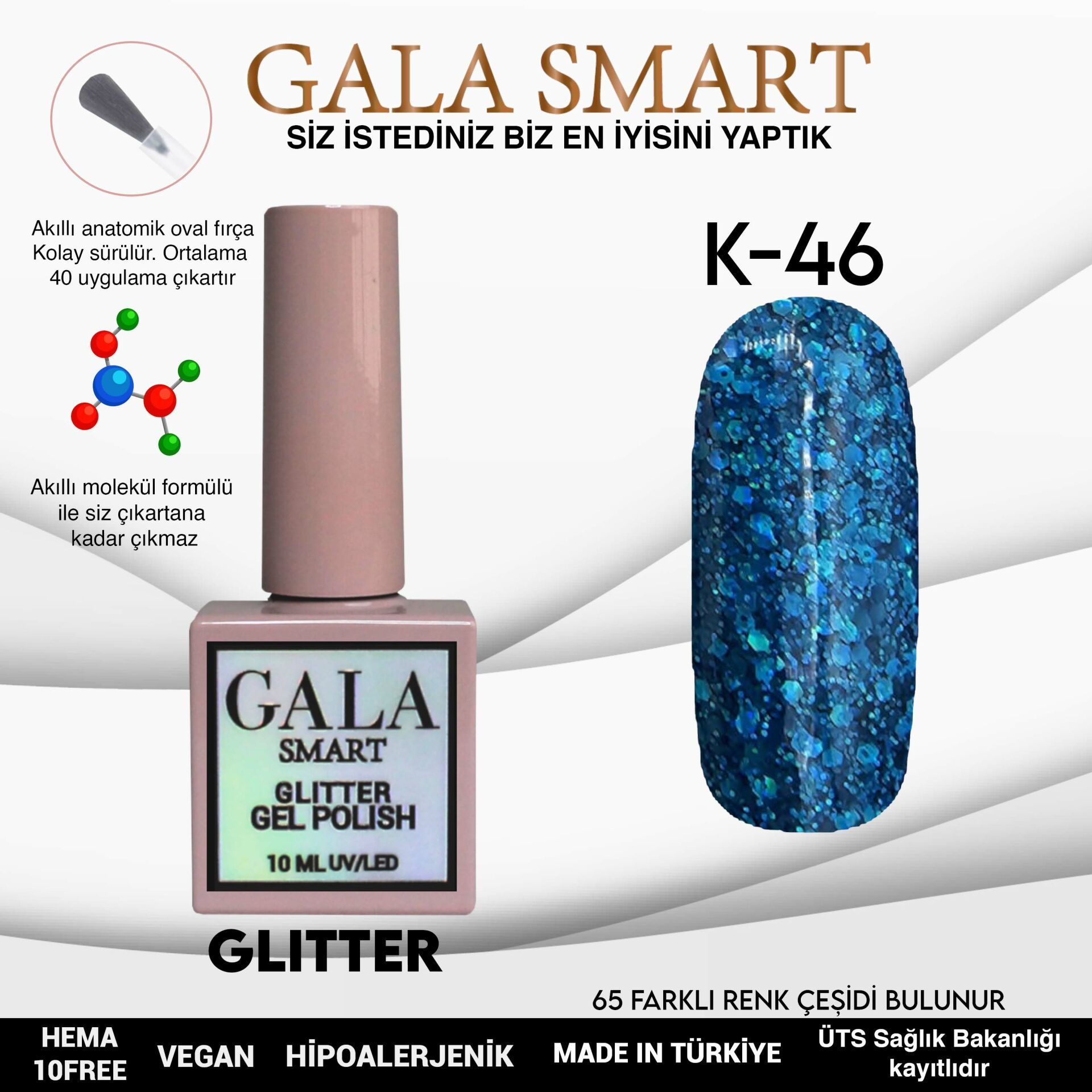 GALA GLITTER KALICI OJE 10ml K46