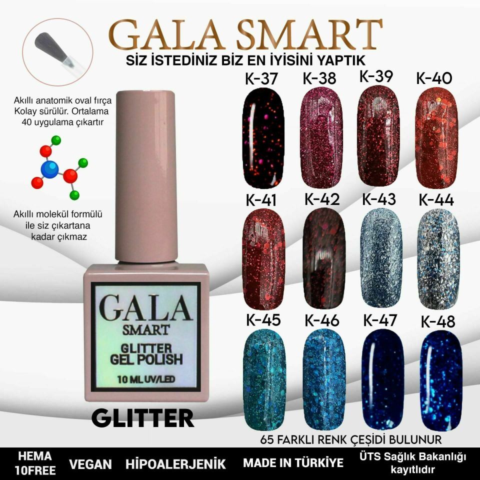 GALA GLITTER KALICI OJE 10ml K43