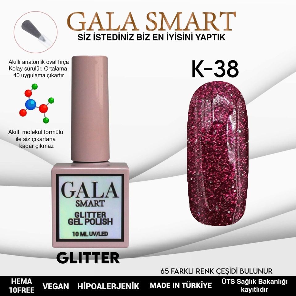 GALA GLITTER KALICI OJE 10ml K38