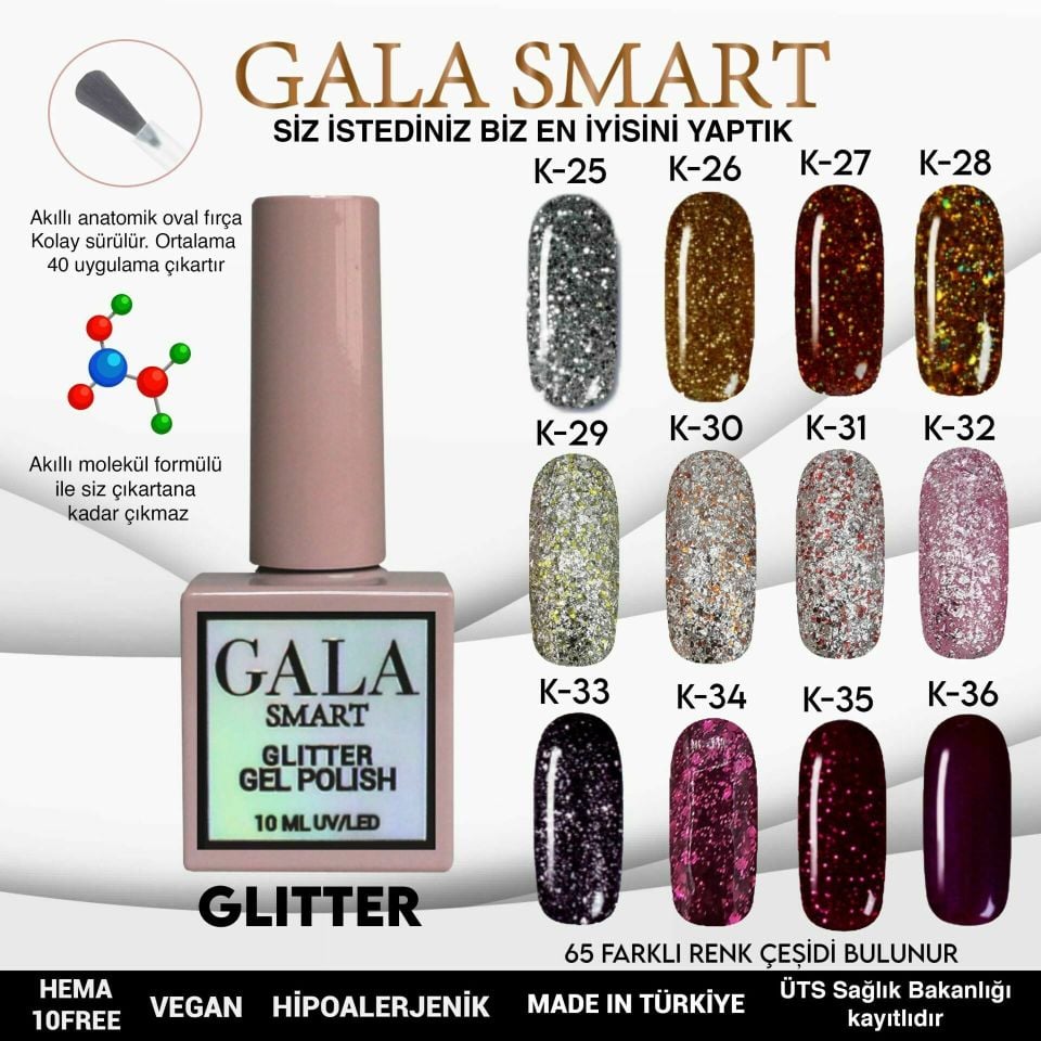 GALA GLITTER KALICI OJE 10ml K33