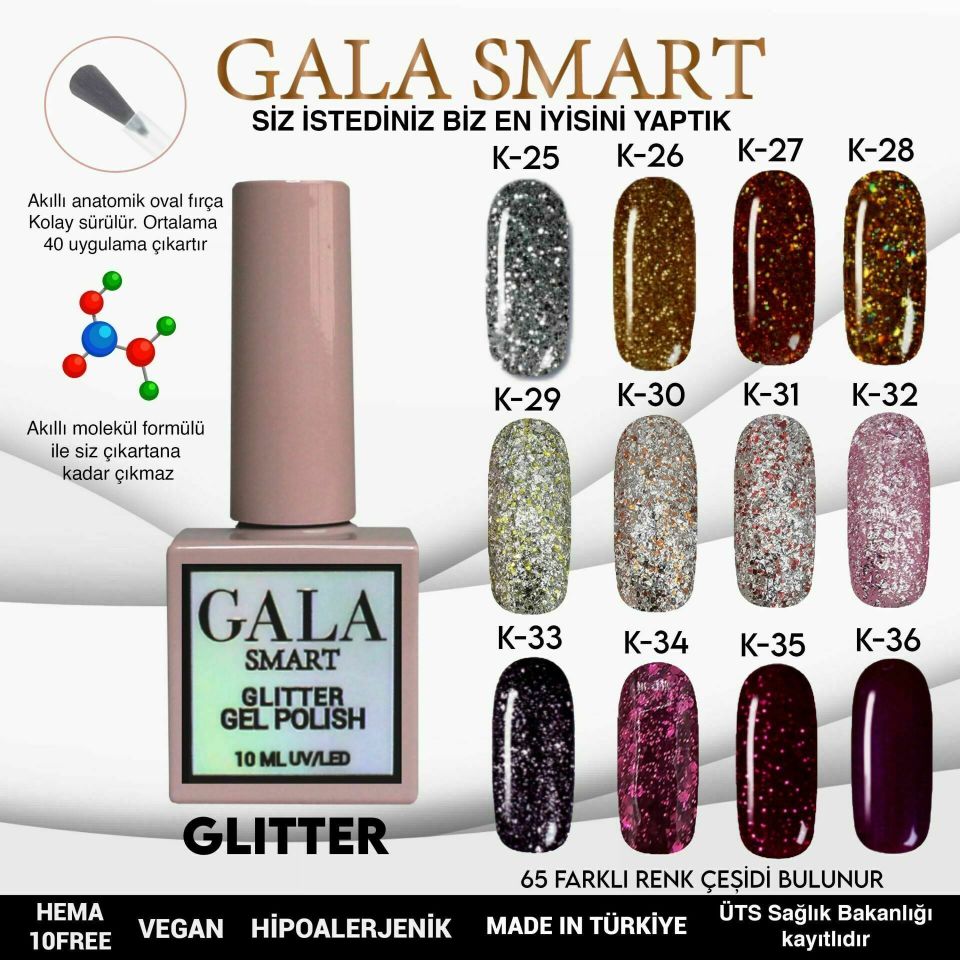 GALA GLITTER KALICI OJE 10ml K28