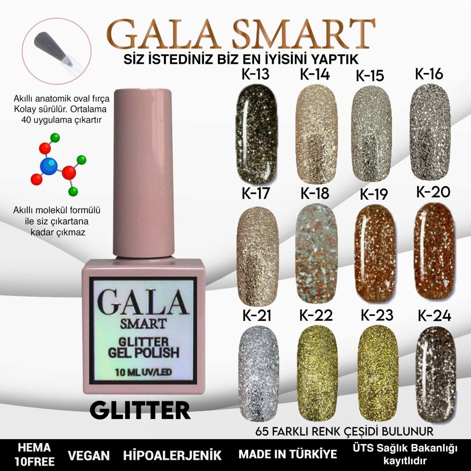 GALA GLITTER KALICI OJE 10ml K24