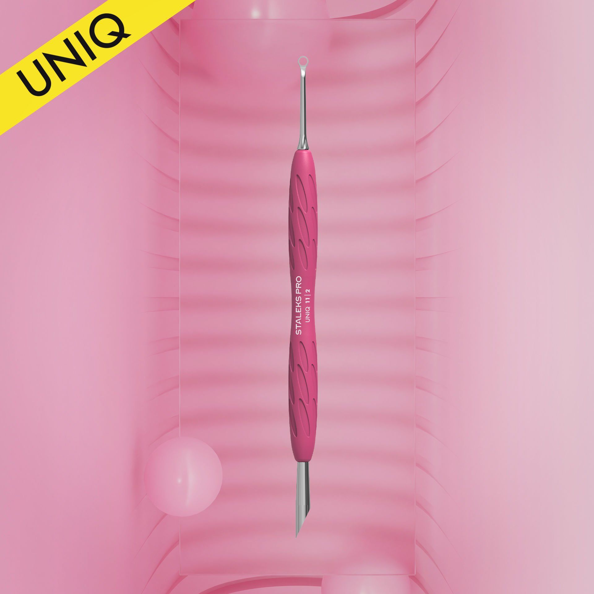 STALEKS ''Gummy'' UNIQ 11 TYPE 2 Silikon Saplı Tırnak Eti İtici (Yamuk İtici + Halka)