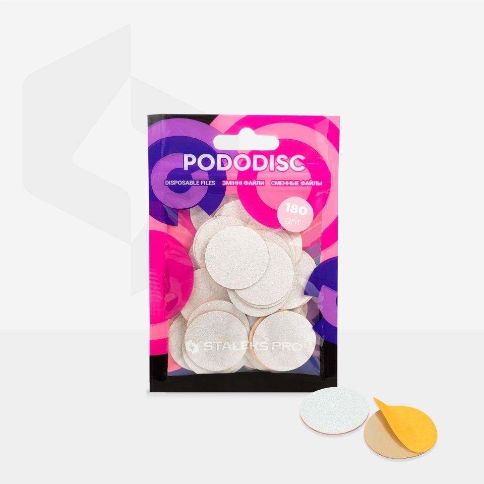 PODODISC STALEKS PRO L Pedikür Disk İçin Yedek Beyaz Törpüler, 180 Grit (50 Adet)