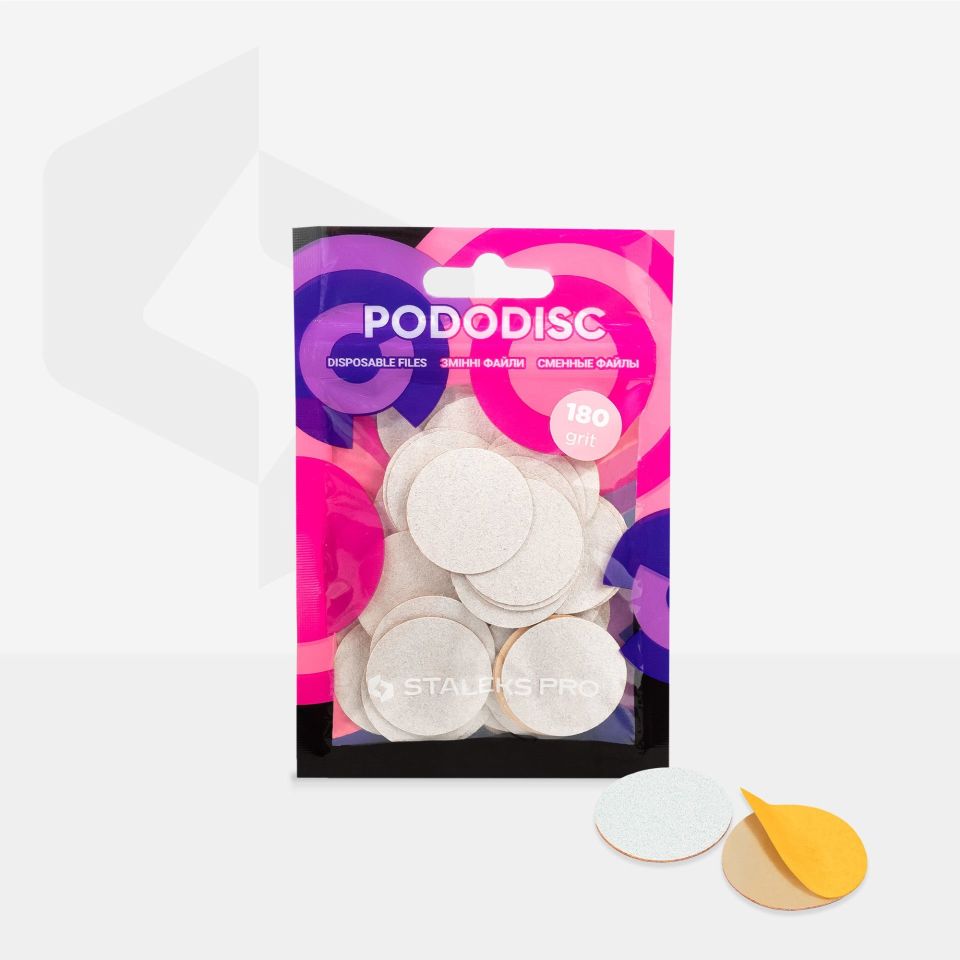 PODODISC STALEKS PRO L Pedikür Disk İçin Yedek Beyaz Törpüler, 180 Grit (50 Adet)