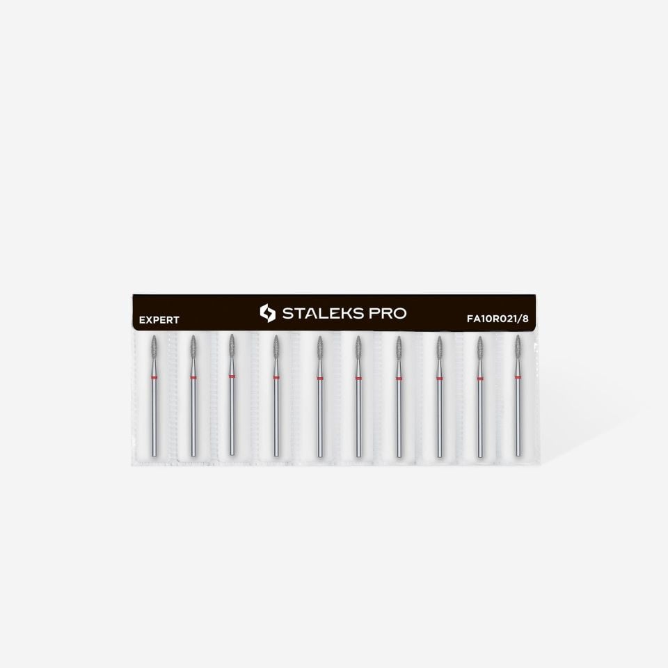 STALEKS Elmas Alev Freze, Kırmızı, Çap 2,1 mm, Çalışma Kısmı 8 mm