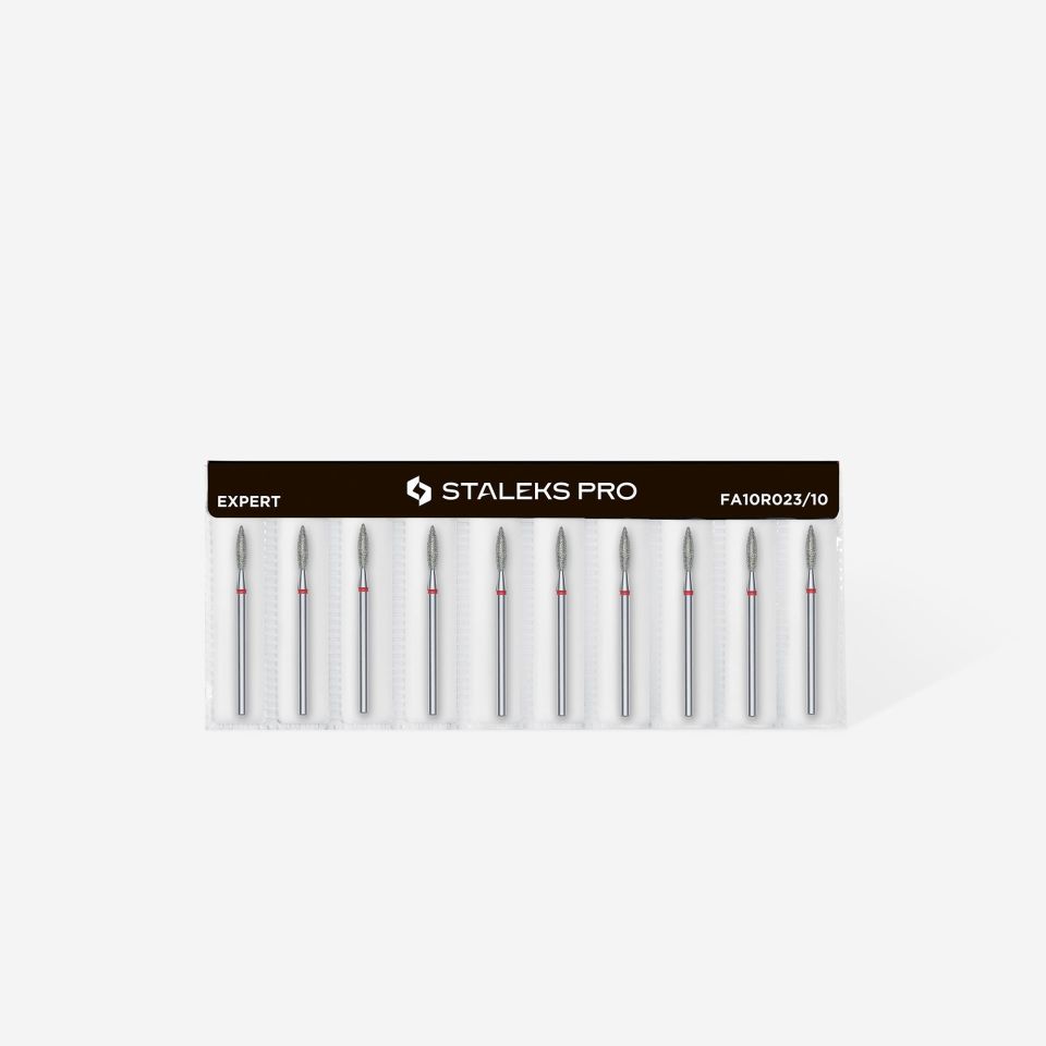 STALEKS Elmas Alev Freze, Kırmızı, Çap 2,3 mm, Çalışma Kısmı 10 mm
