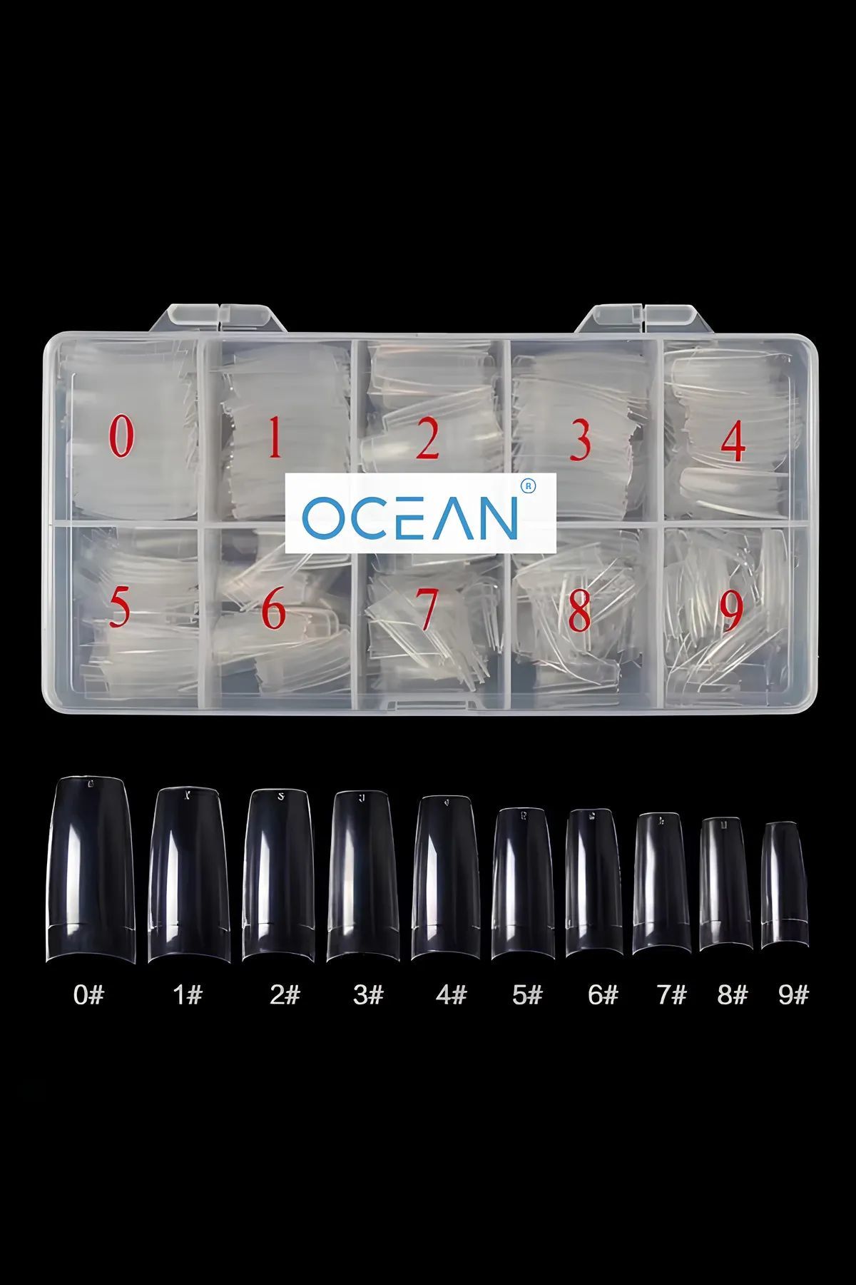 Ocean Yarım Ay Tips Tırnak 500'lü Şeffaf Tips