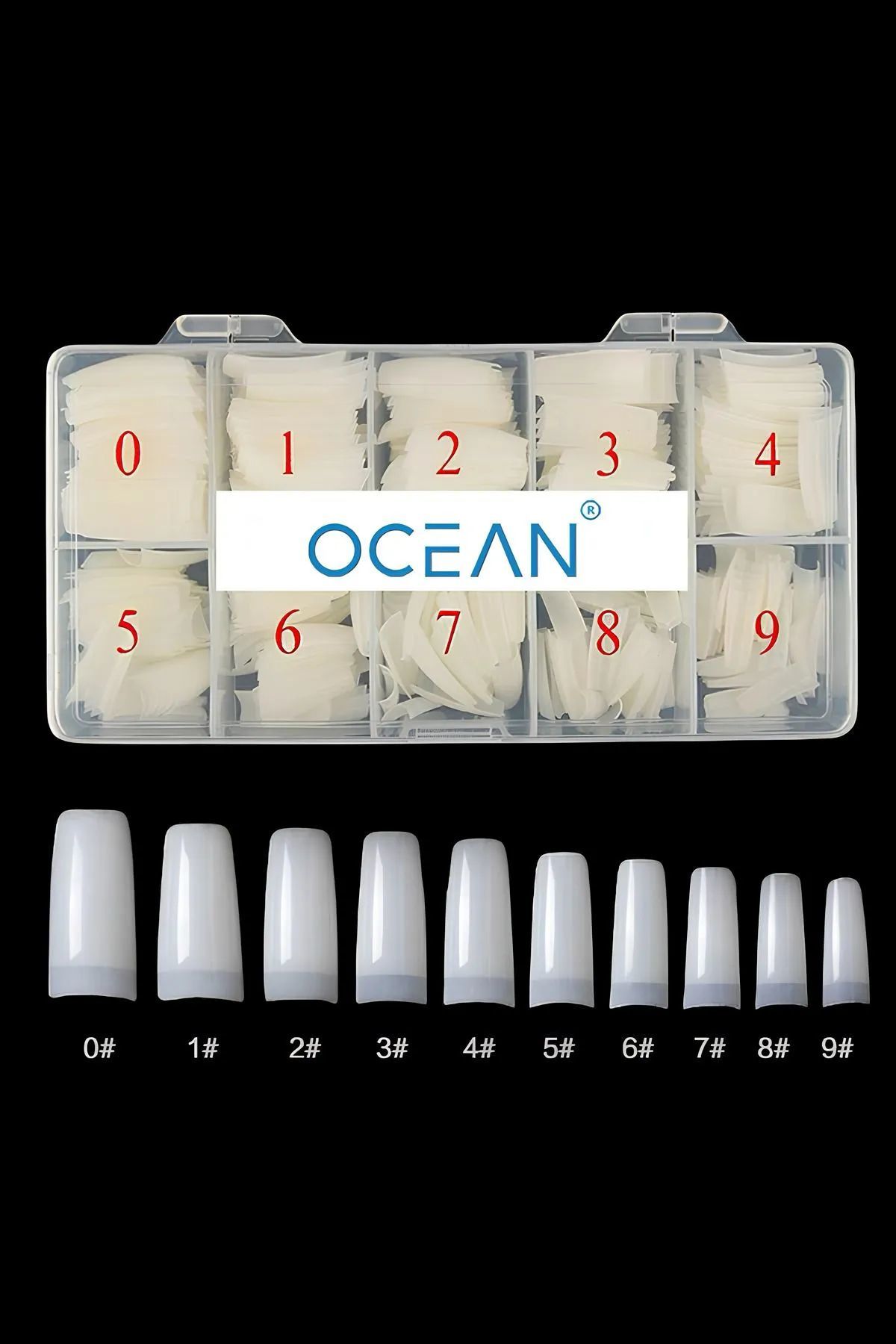 Ocean Yarım Ay Tips Tırnak 500'lü Kemik Beyaz Tips