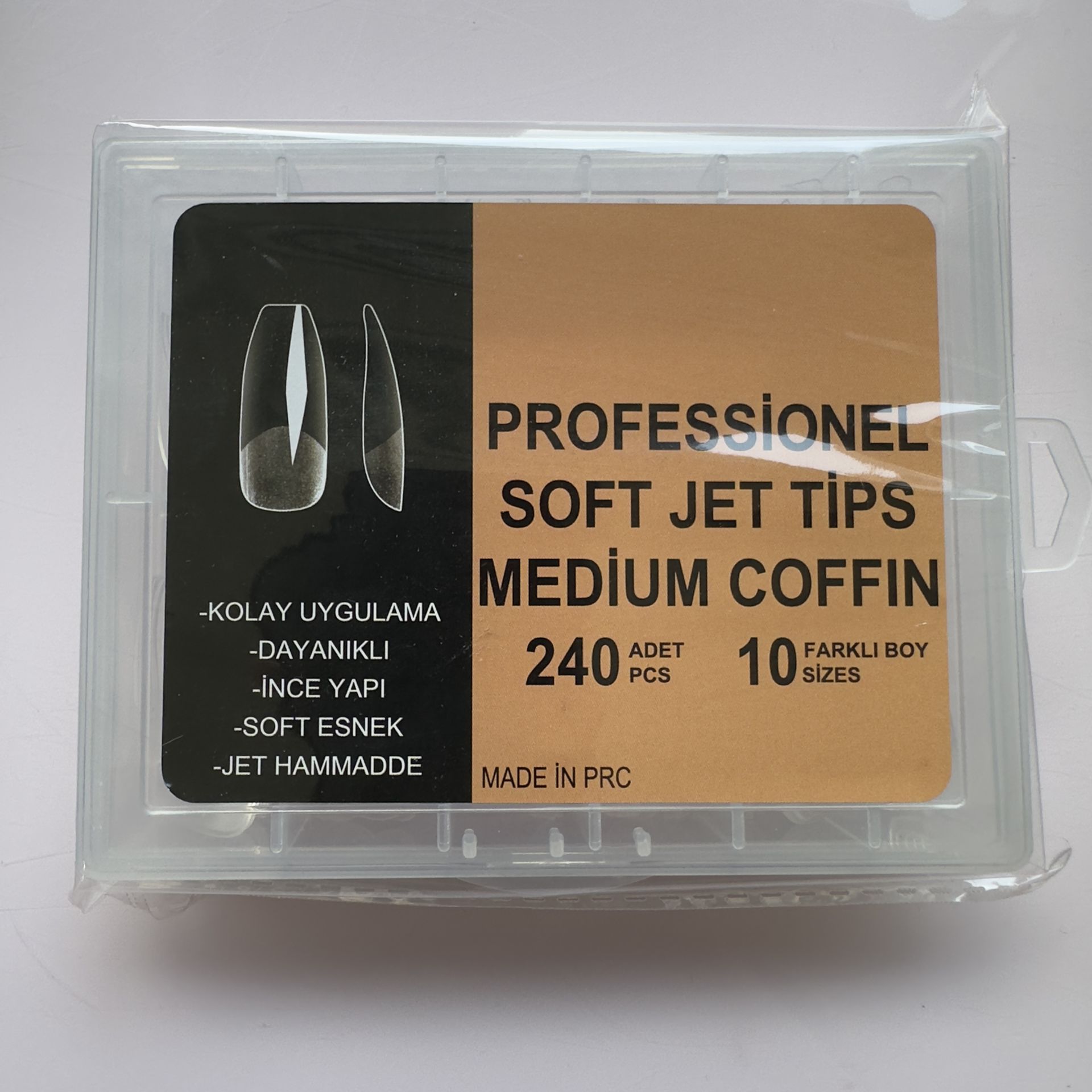 Full Jel Tips Medium Coffin model 240'lı