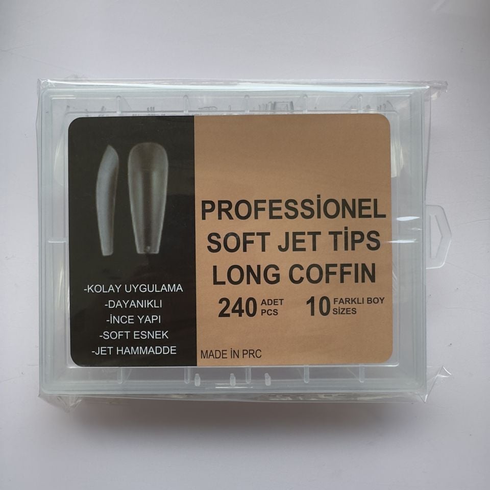 Full Jel Tips Long Coffin model 240'lı