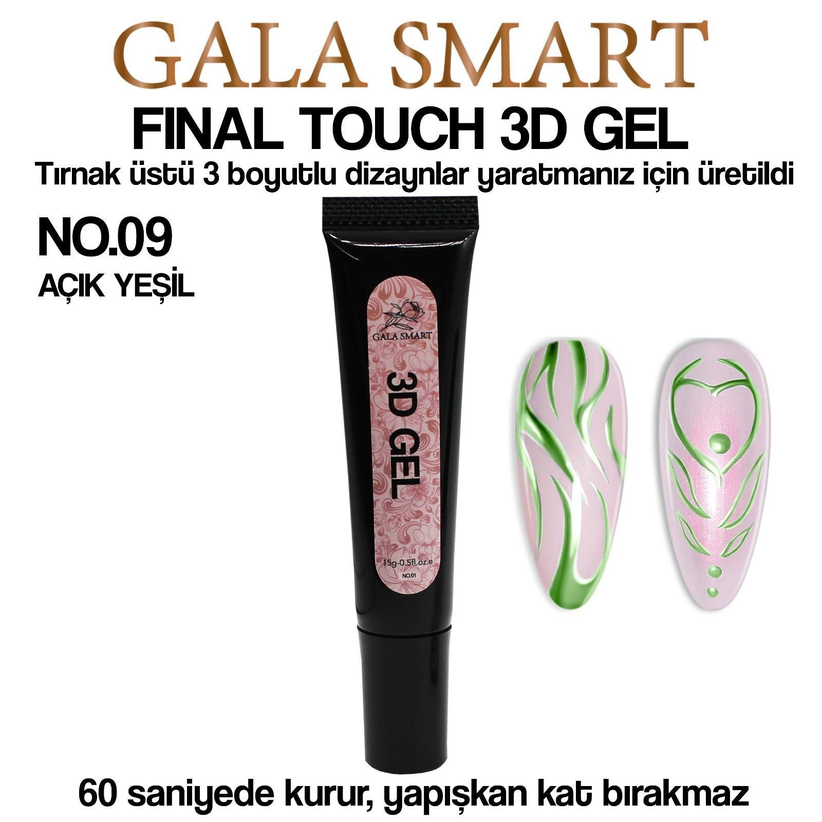 3D TIRNAK TASARIM JELİ NO:09 AÇIK YEŞİL