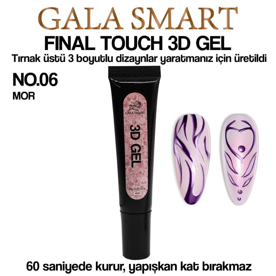 3D TIRNAK TASARIM JELİ NO:06 MOR