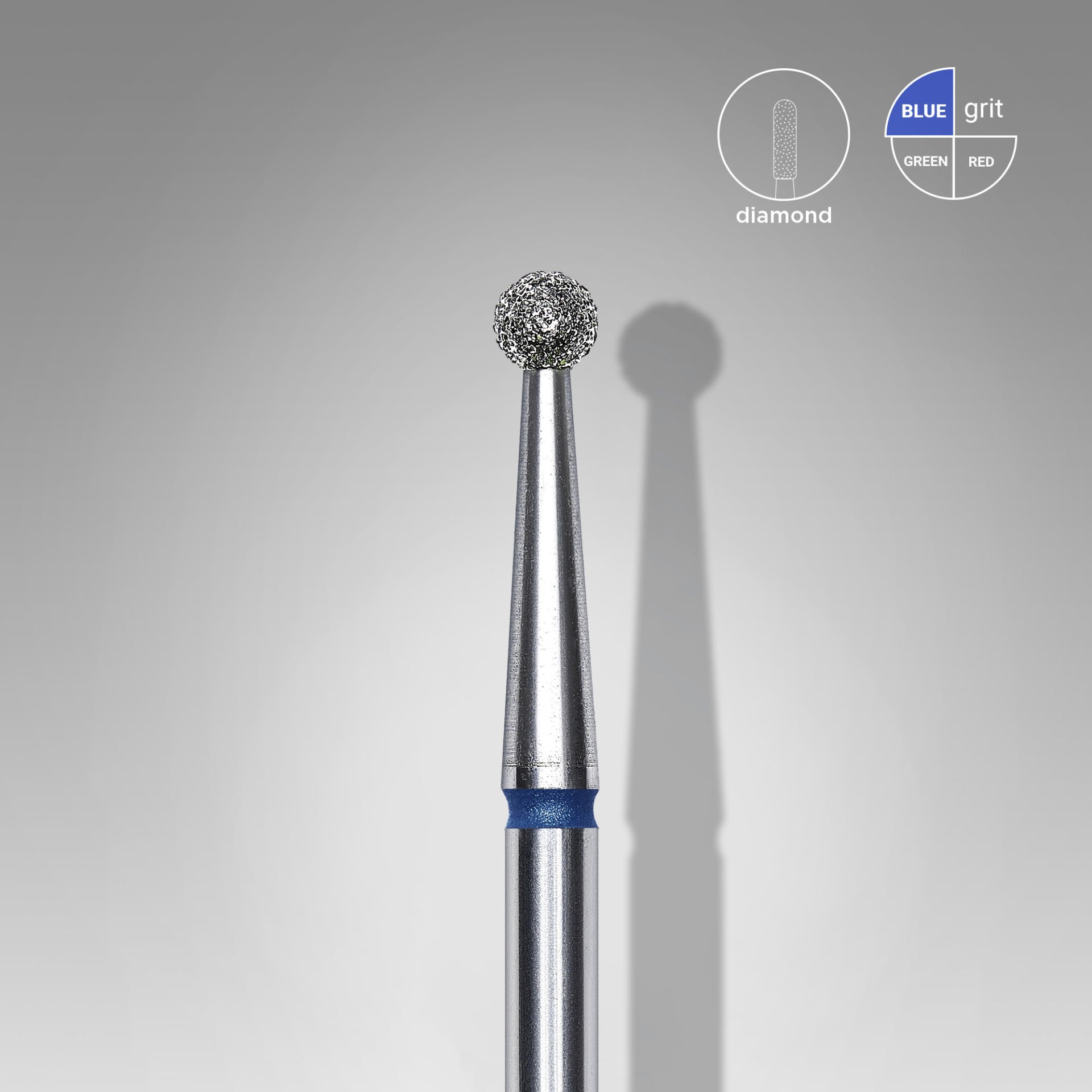 Elmas Küre Freze, Mavi, Çap 2,5 mm
