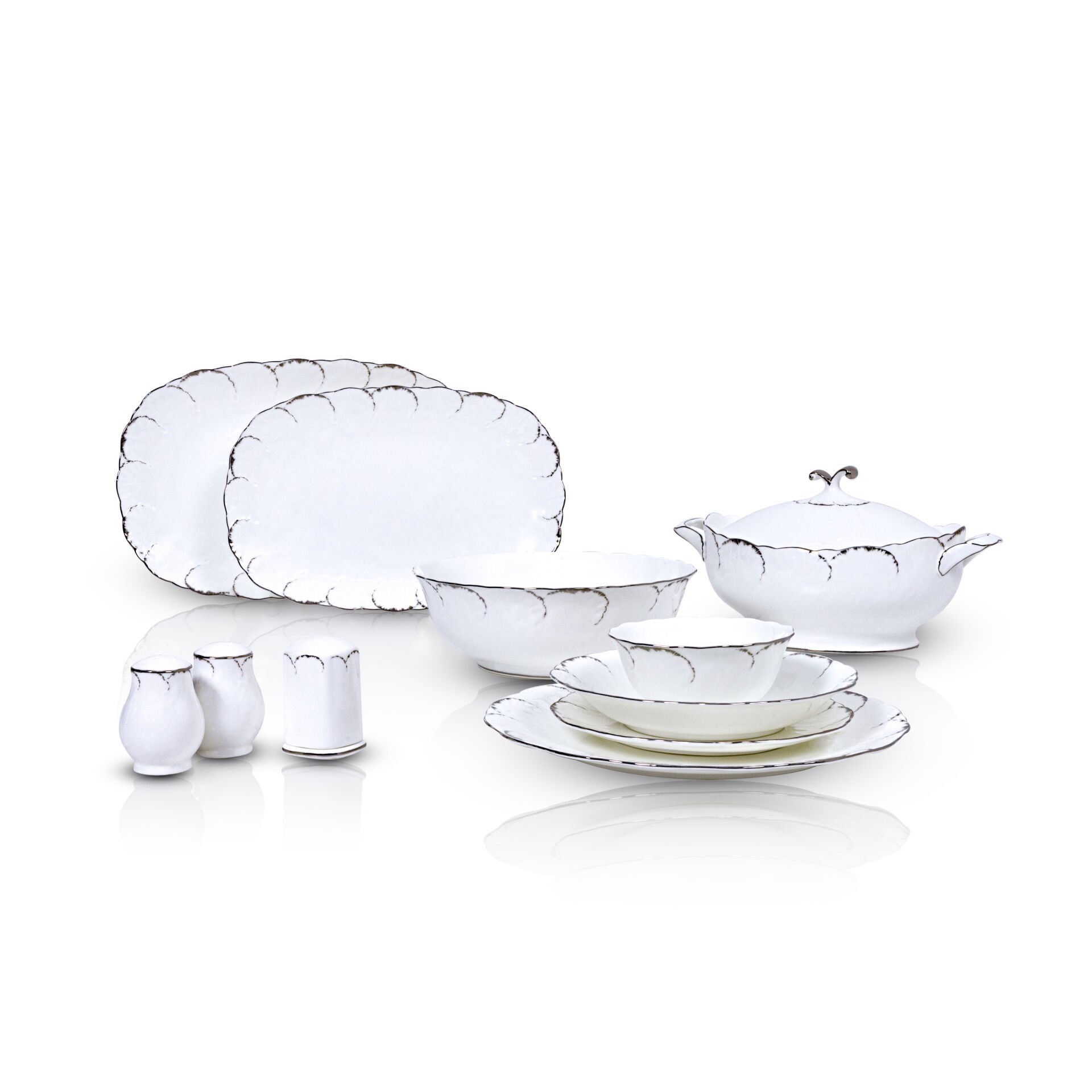 Tiffany Platin 60 Parça Yemek Takımı