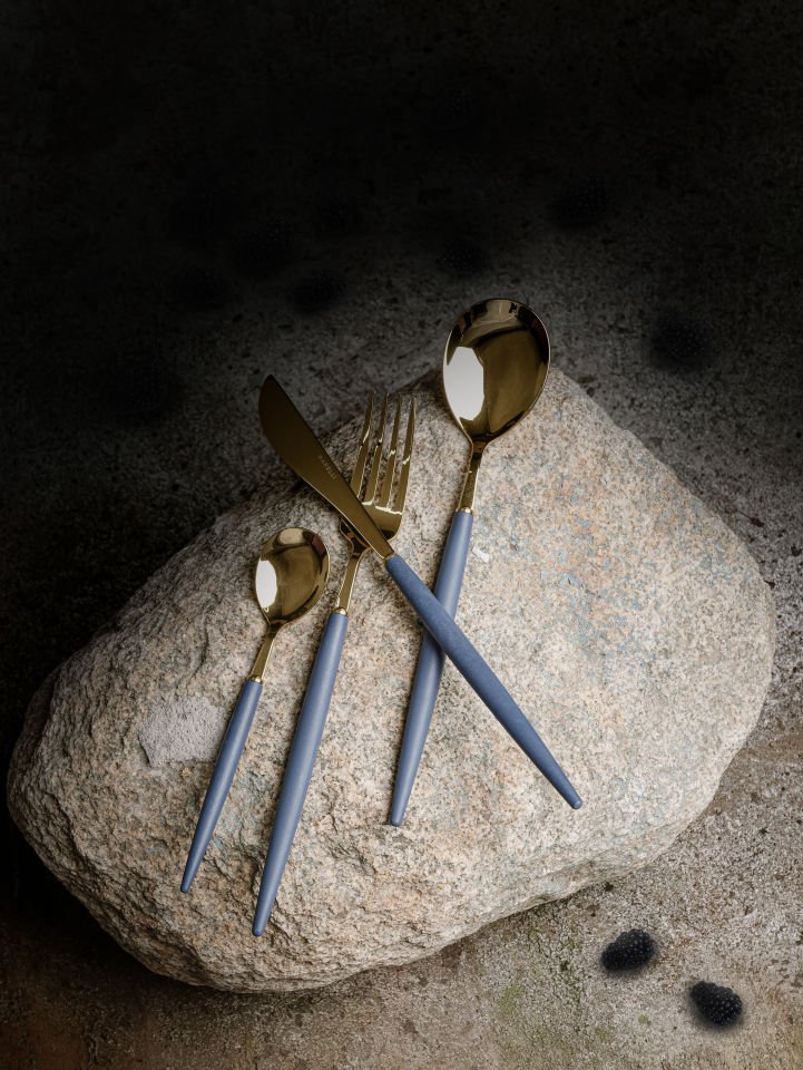 Rotti Mavi Gold 24 Parça Çatal Kaşık Bıçak Seti