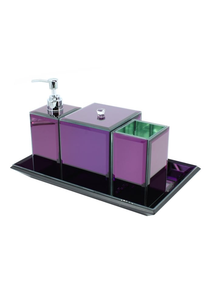 Alora Mor Banyo Seti 4 Parça