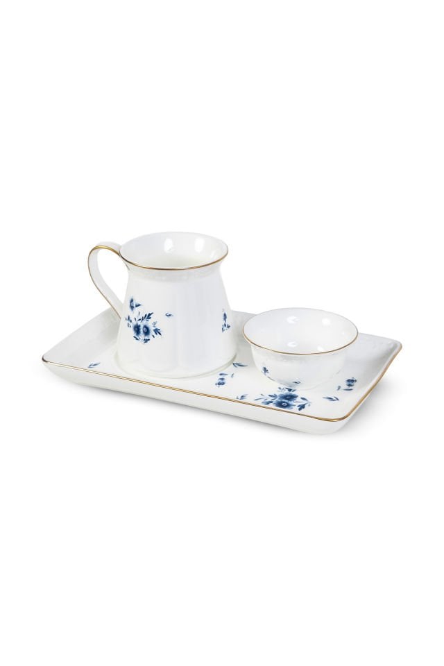 Tıffany Blue Sunumluklu Kahve Takımı 3 Parça