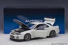1:18 Nissan Skyline GT-R R34 V Spec 2 2001 White Pearl - Autoart