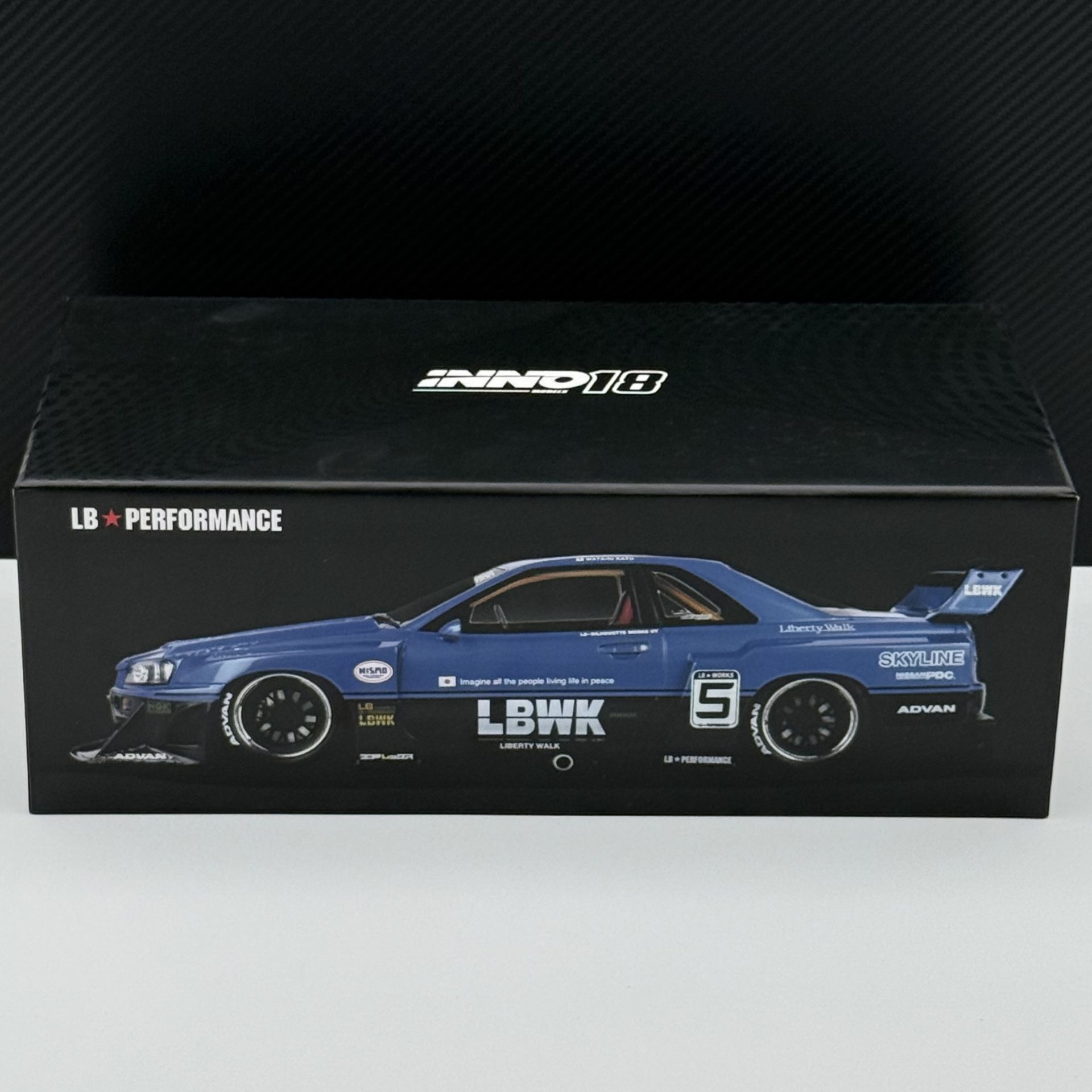 1:18 Nissan Skyline ER34 LBWK Super Silhouette 2020 Blue - INNO