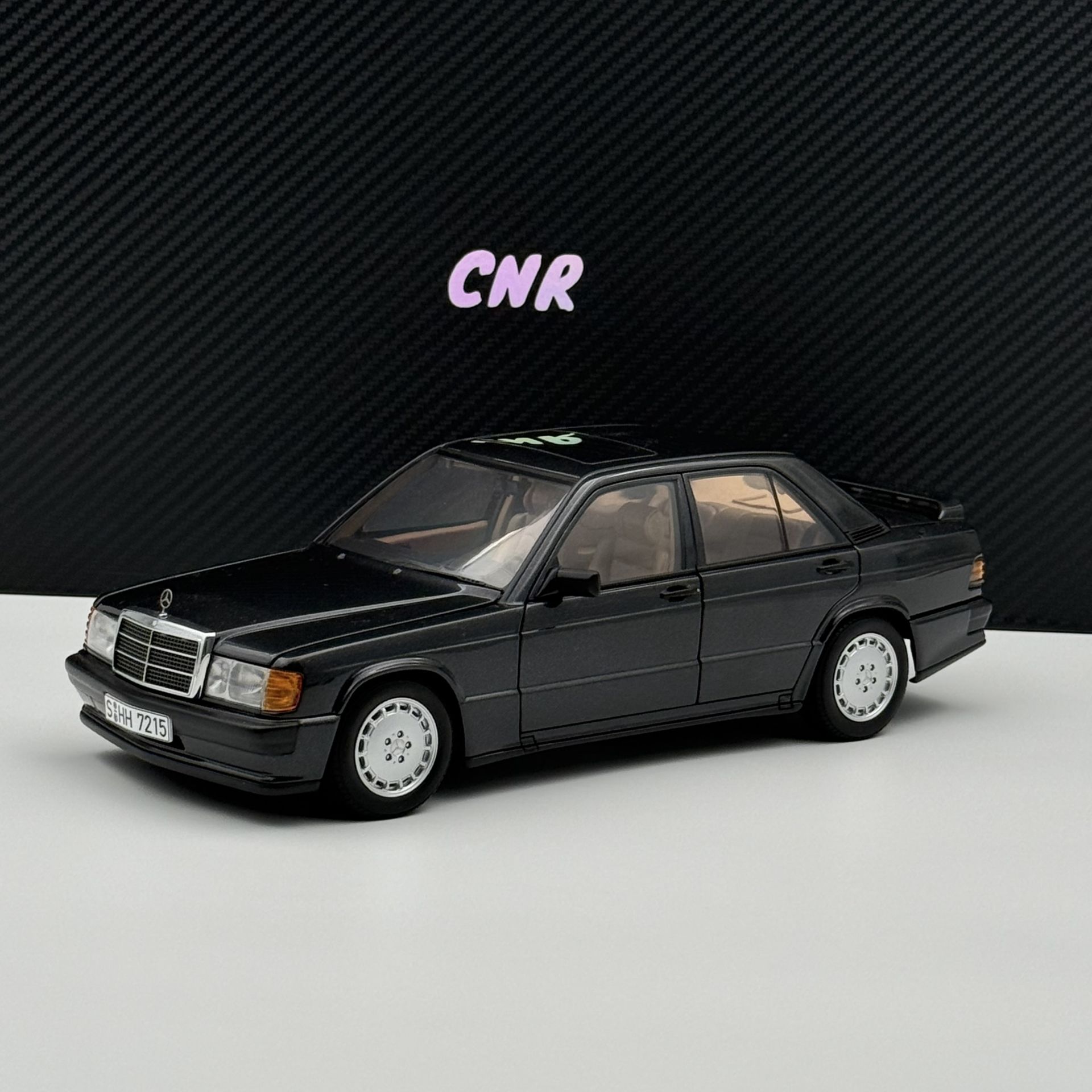 1:18 Mercedes-Benz 190E 2.3-16V 1986 Blue Black W201 - Autoart