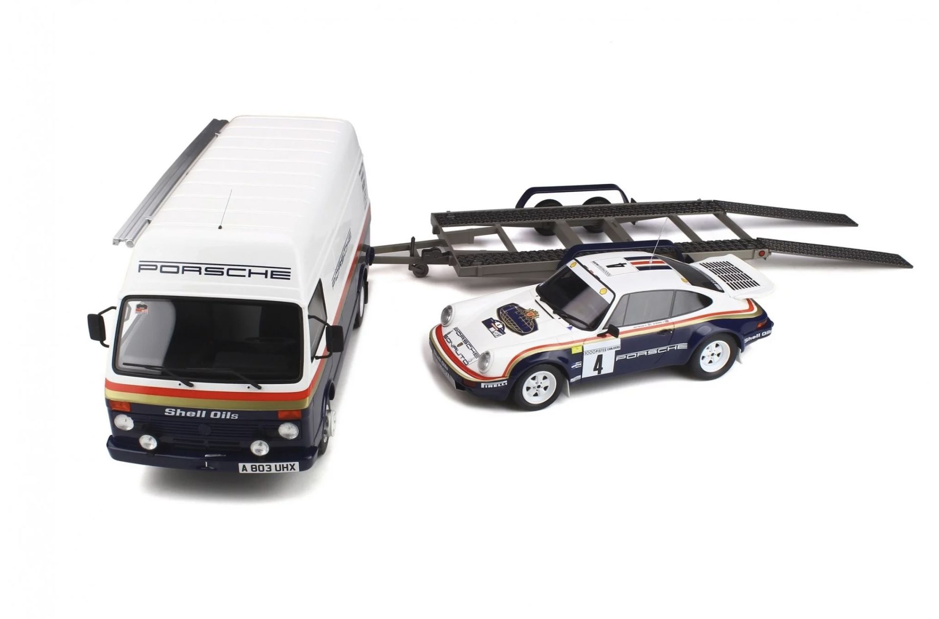 1:18 Porsche Rally Set Porsche 911 SC VW LT40 Trailer - OTTO Mobile