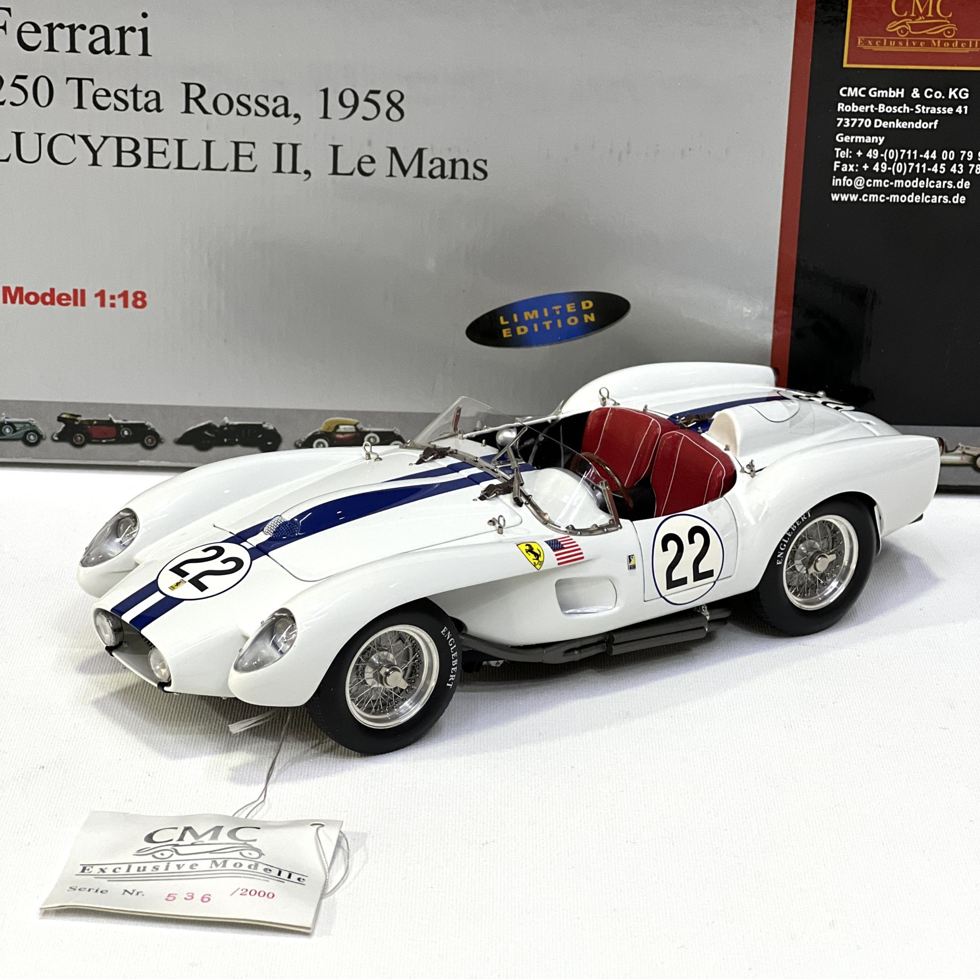 1:18 Ferrari 250 Testa Rossa Lucybelle II 1958 Le Mans - CMC