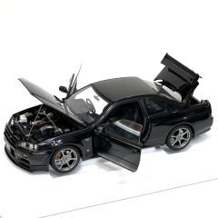 1:18 Nissan Skyline GT-R R34 V Spec 2 Black Pearl 2001 - Autoart