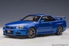 1:18 Nissan Skyline GT-R R34 V Spec 2 2001 Blue - Autoart