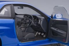 1:18 Nissan Skyline GT-R R34 V Spec 2 2001 Blue - Autoart