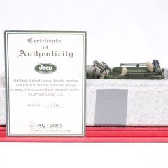 1:18 Jeep Willys MB USA Army 1941 Military Green- Autoart
