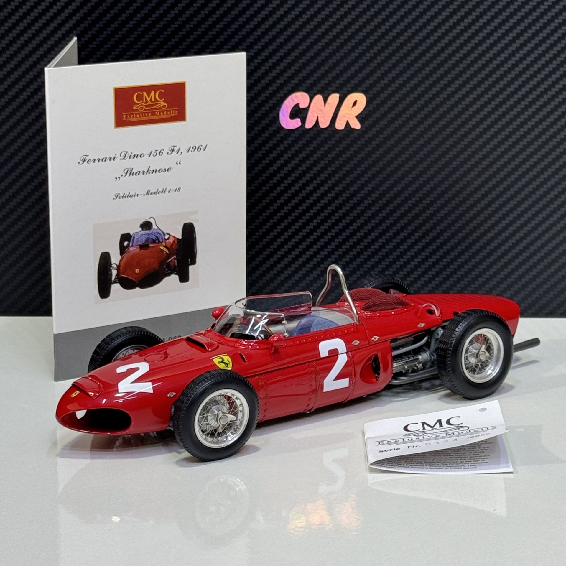 1:18 Ferrari Dino 156 F1 Phil Hill Sharknose Monza Winner - CMC