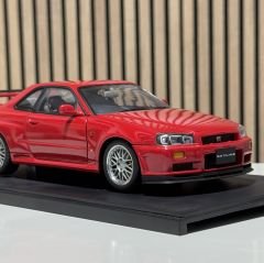 1:18 Nissan Skyline GT-R R34 Active Red Diecast - Autoart