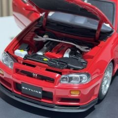 1:18 Nissan Skyline GT-R R34 Active Red Diecast - Autoart
