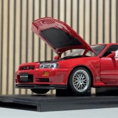 1:18 Nissan Skyline GT-R R34 Active Red Diecast - Autoart