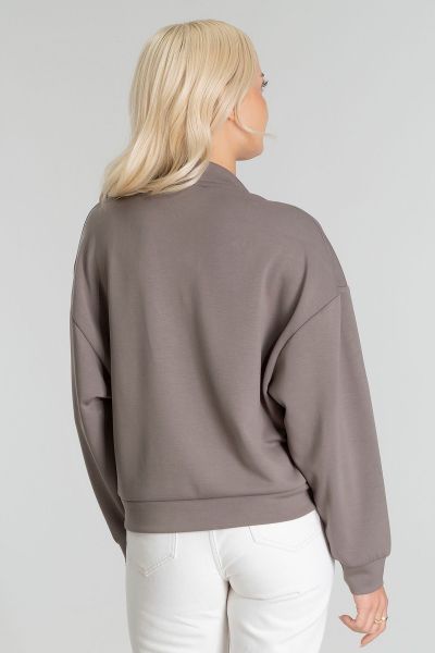 Kadın Modal Cupra Kumaş Kuşgözü Kordonlu Sweatshirt S - Gri