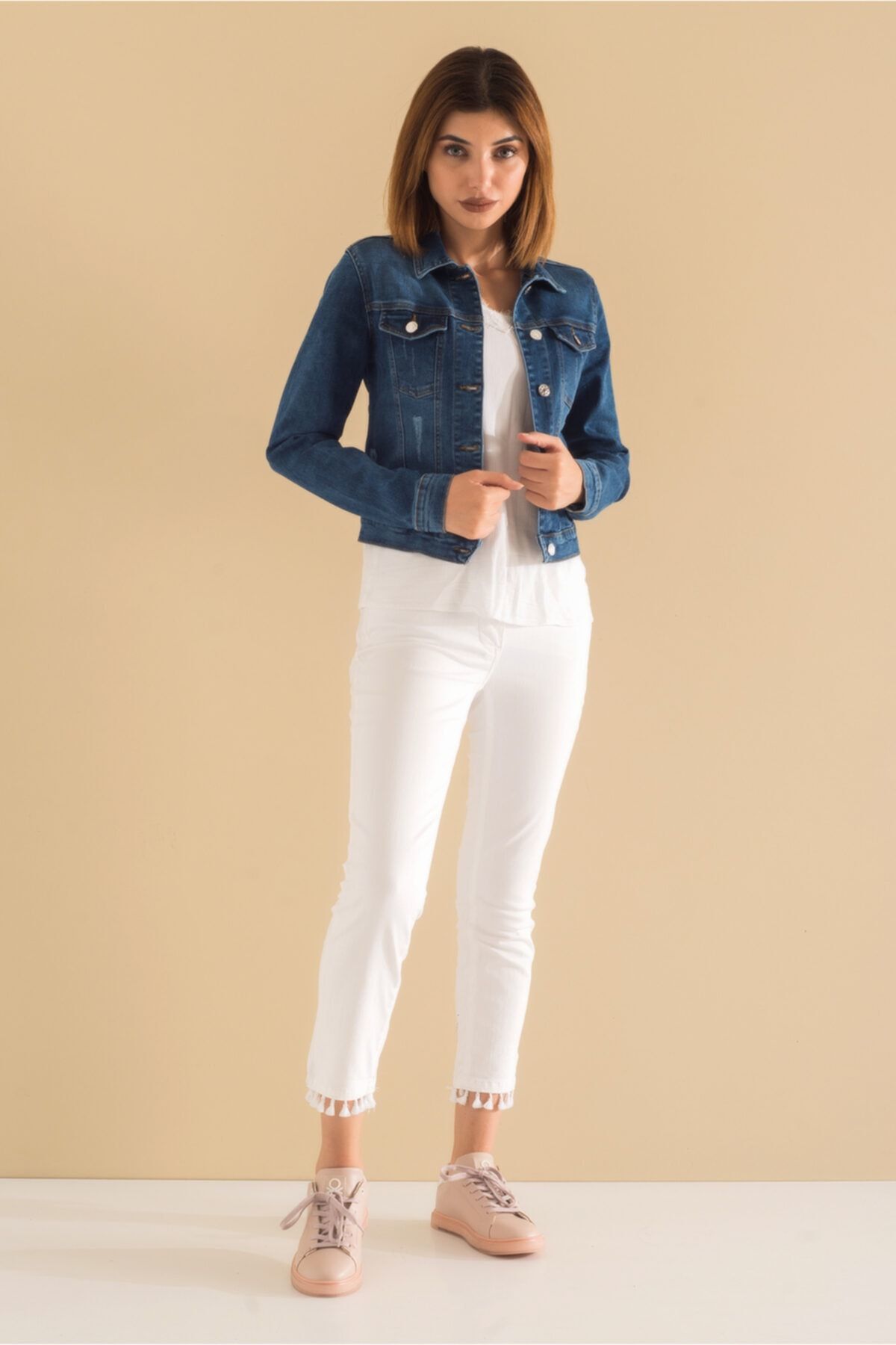 Power Strech Bleach Washing Denim Mont Mavi - 38