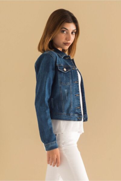 Power Strech Bleach Washing Denim Mont Mavi - 38