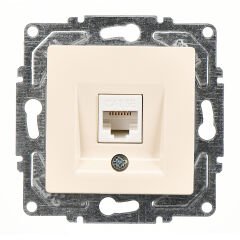 Günsan Eqona Krem Vidalı Tekli Data Prizi (RJ45 Cat5E)