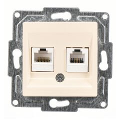 Günsan Eqona Krem Vidalı Data & Nümeris Telefon Prizi (RJ45 Cat6 + Cat3)