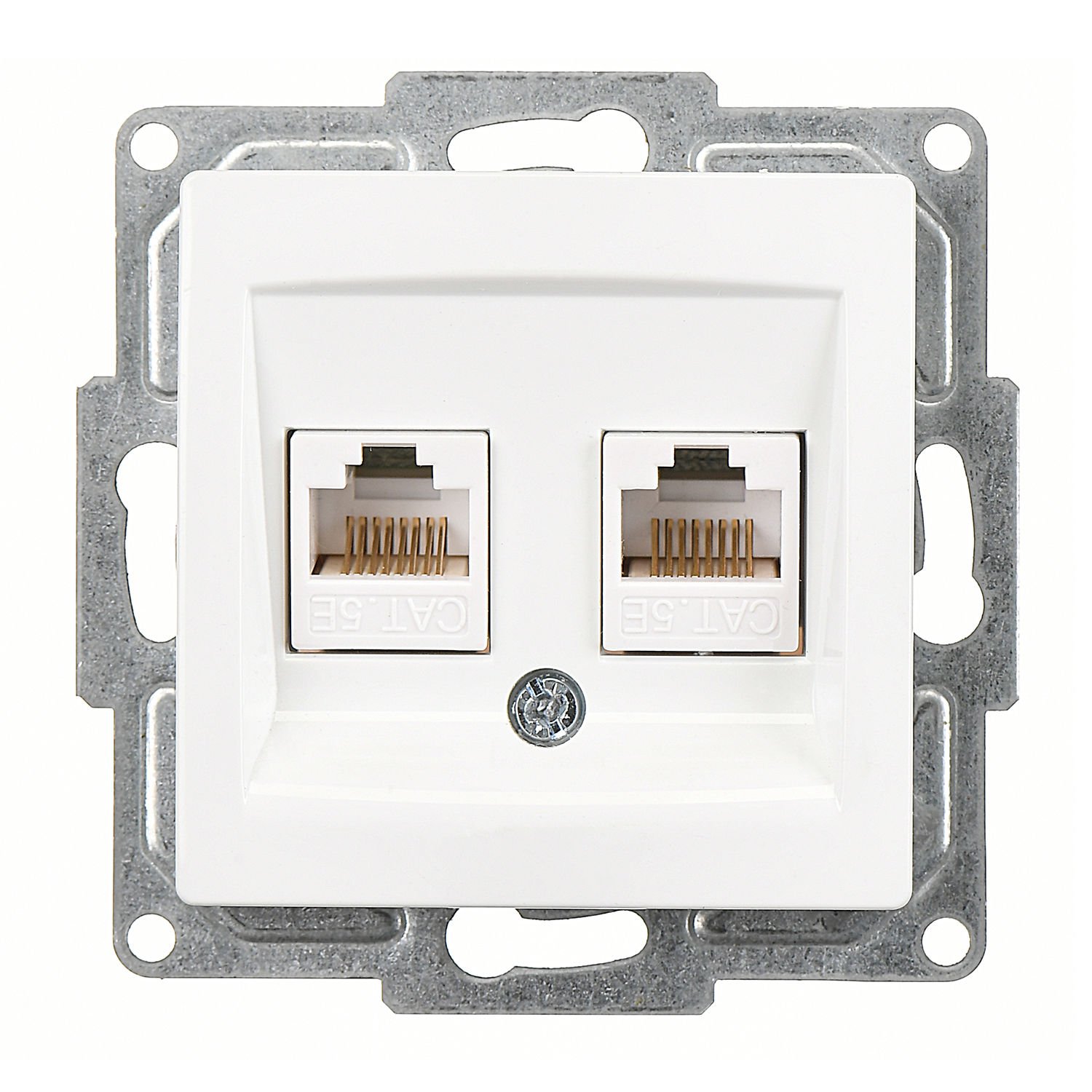 Günsan Visage Beyaz Vidalı İkili Data Prizi (2 x RJ45 Cat5E)