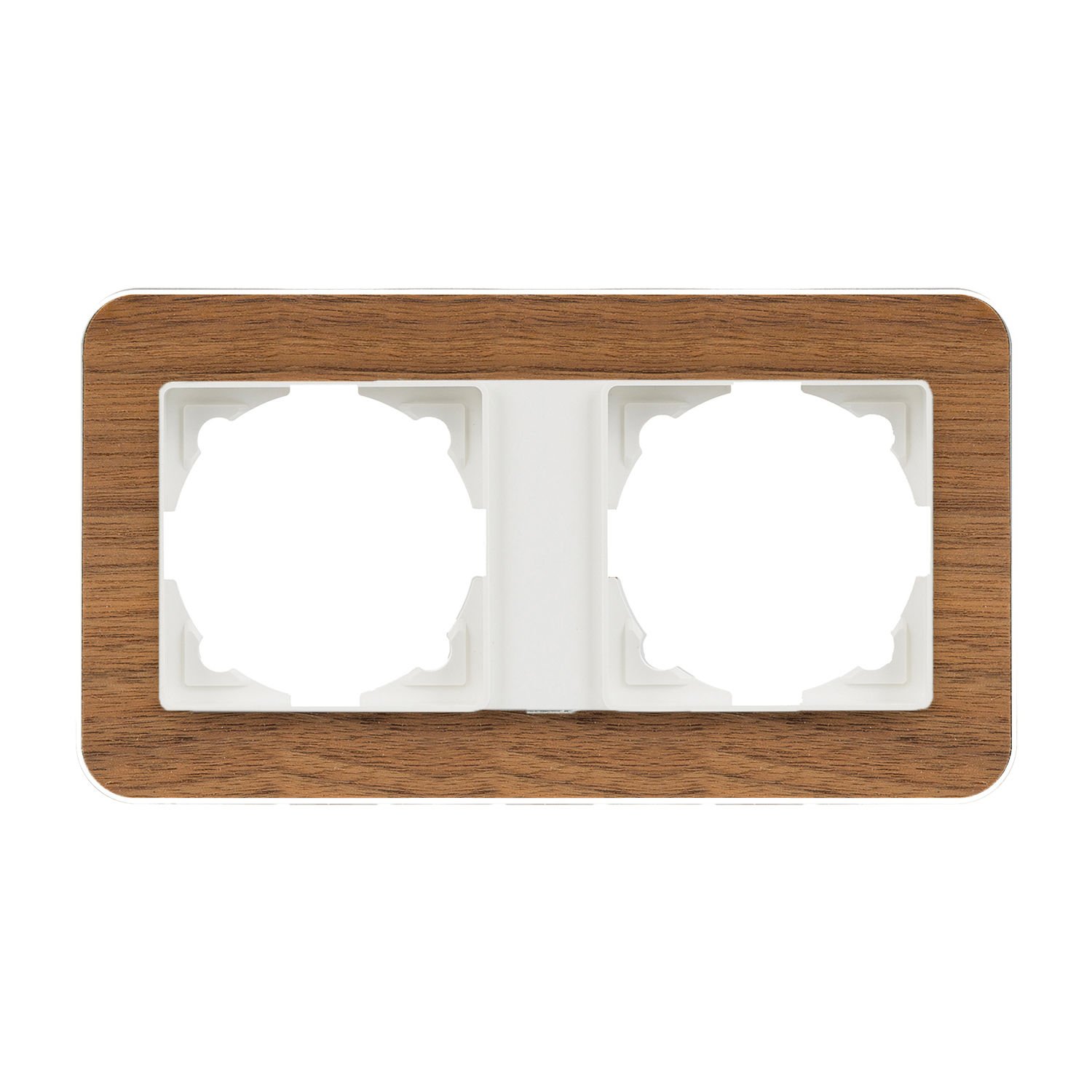 Günsan Radius Fildişi Beyazı & Natural Walnut İkili Çerçeve