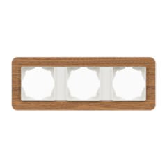 Günsan Radius Fildişi Beyazı & Natural Walnut Üçlü Çerçeve