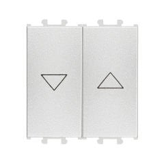 Günsan Domino Gümüş Çiftli Stor & Jaluzi Butonu - 2M - 16AX 250V