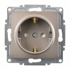 Günsan Visage Mocha Çocuk Korumalı Topraklı Priz - 16A 250V - Vidalı